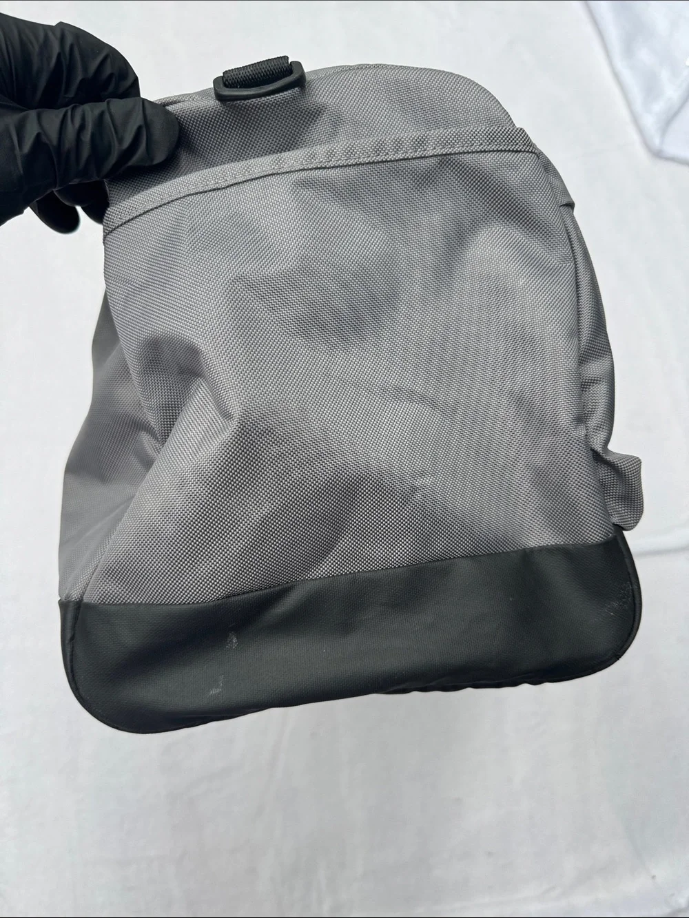 Nike Gray Duffel Bag with Yellow Swoosh - Men's Sports Gear w/ Shoe Compartment